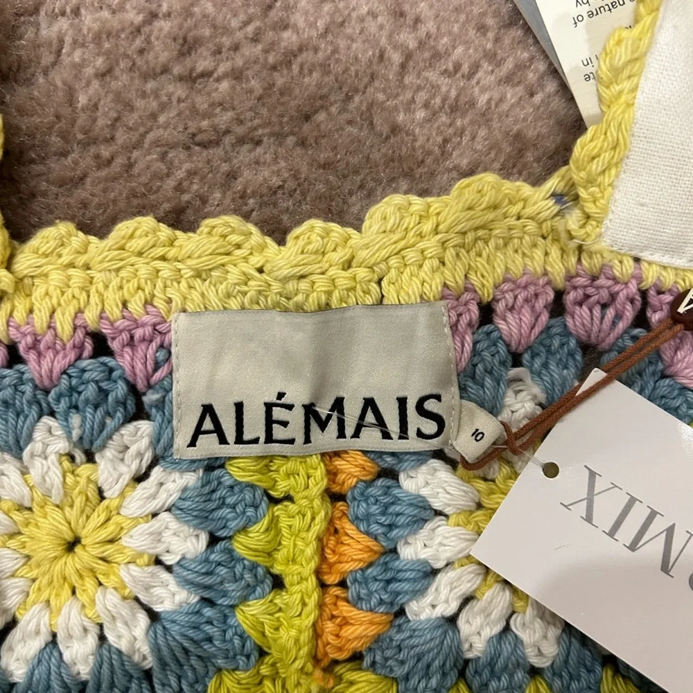 NWT Alemais Petra Colorful Crochet Crop Top Alemais Size 10 (medium)